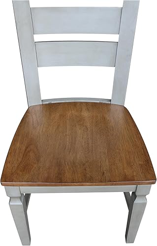 Miniatura 3 de IC INTERNATIONAL CONCEPTS Juego de dos sillas de comedor Vista Laddback, nogal desgastado/piedra Hickory/piedra