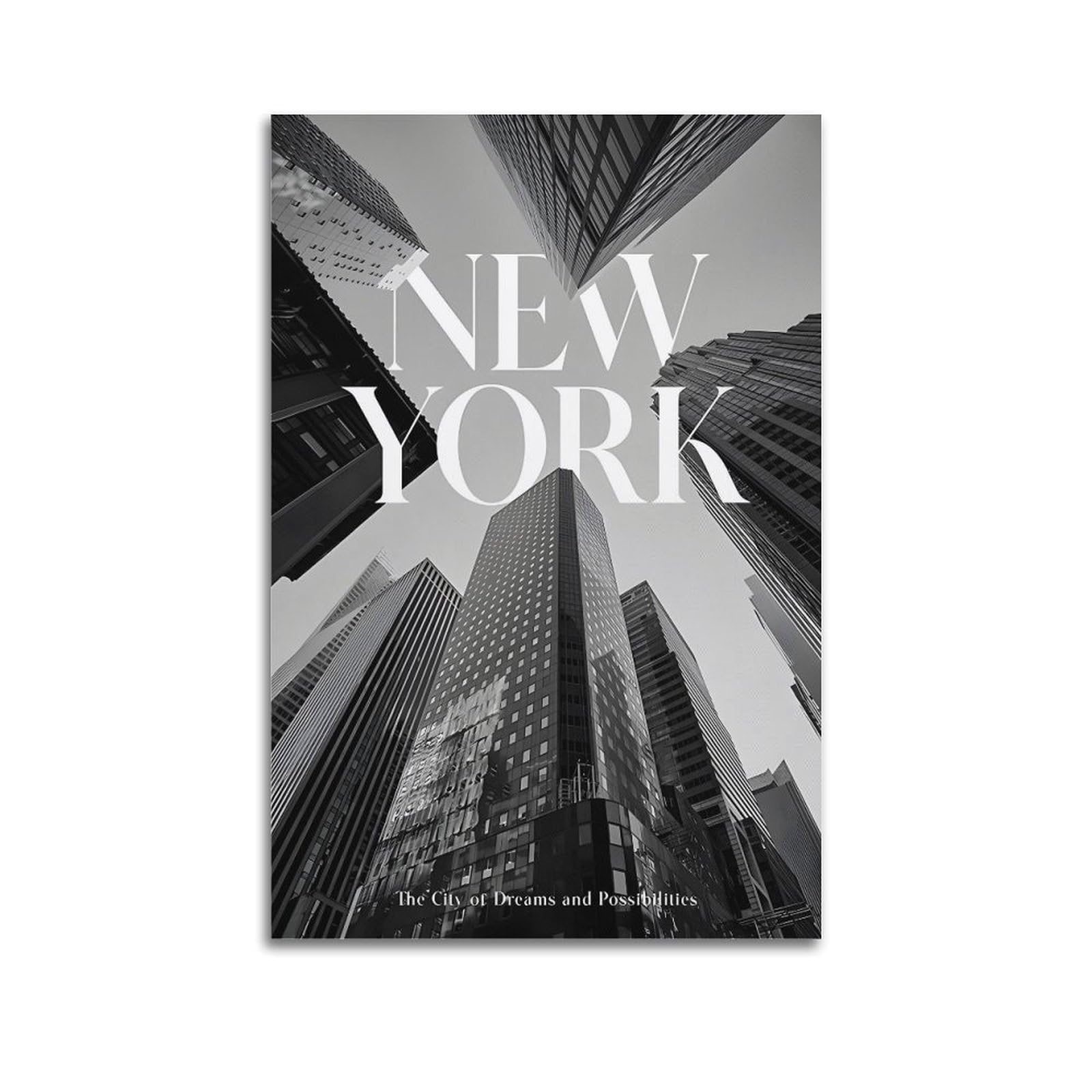 Ckjenjbkm Unframe-Style New York Retro Travel Posters Aesthetic Canvas Wall Art Print Home Decor For Bedroom Living Room08x12inch(20X30cm)