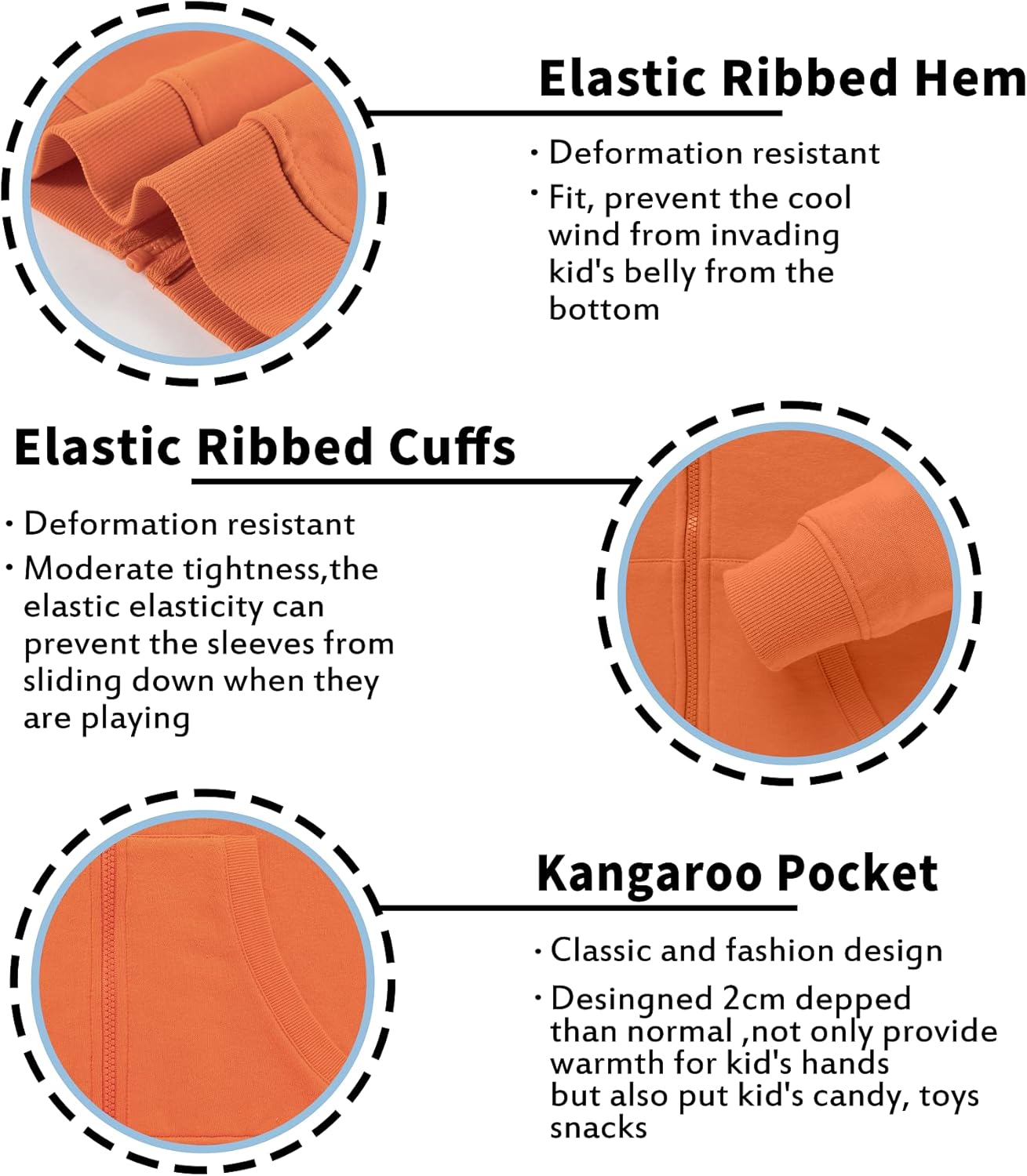 Kid Nation Kids Soft Brushed Fleece Zip-Up Hooded Sweatshirt Hoodie for Boys or Girls 4-12 Years - Image 6