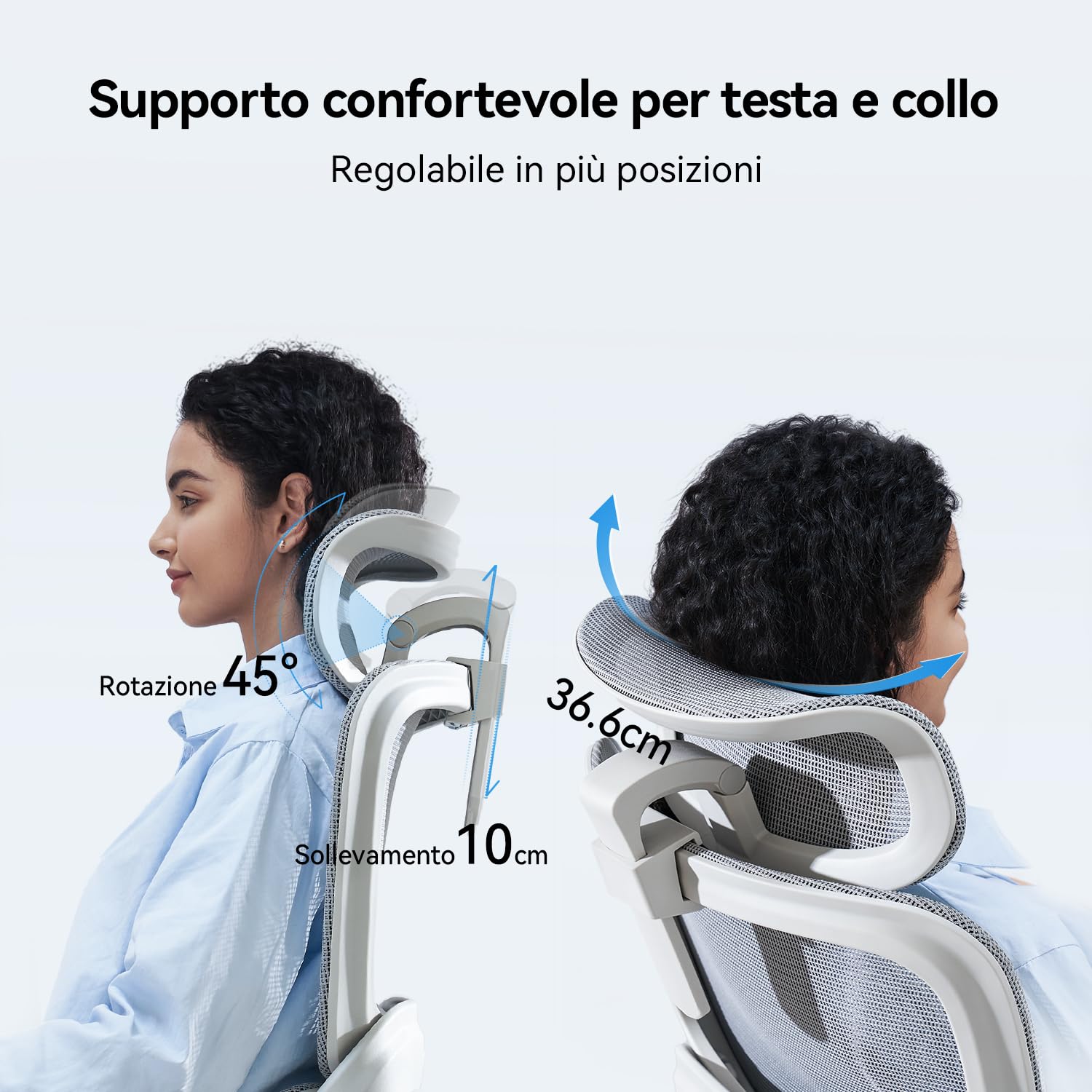 SIHOO B100SE Sedia Ufficio, Seduta Visco, Supporto Lombare Dinamico, Bianco