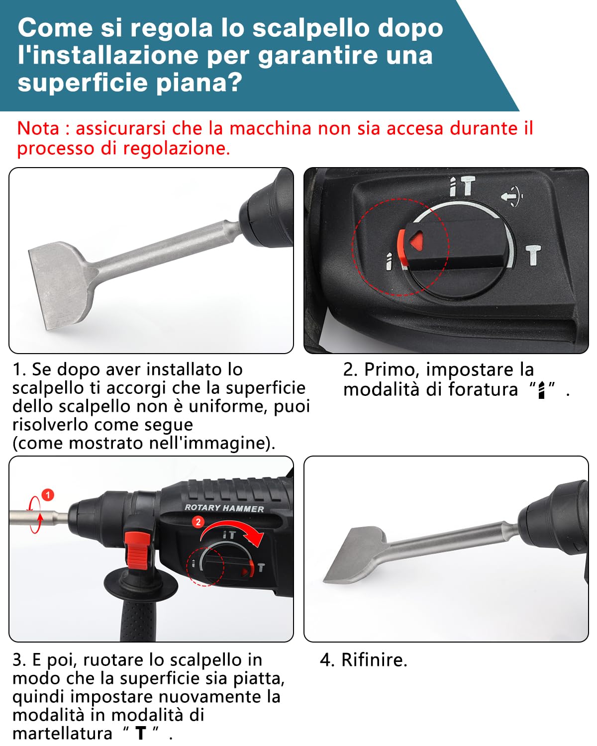 Lytool Scalpello SDS Plus 250 x 75mm - Acciaio Temprato 40Cr per Piastrelle, Colla, Malta, Cemento - Punta Piatta Professionale Compatibile con Bosch, Hilti, Makita