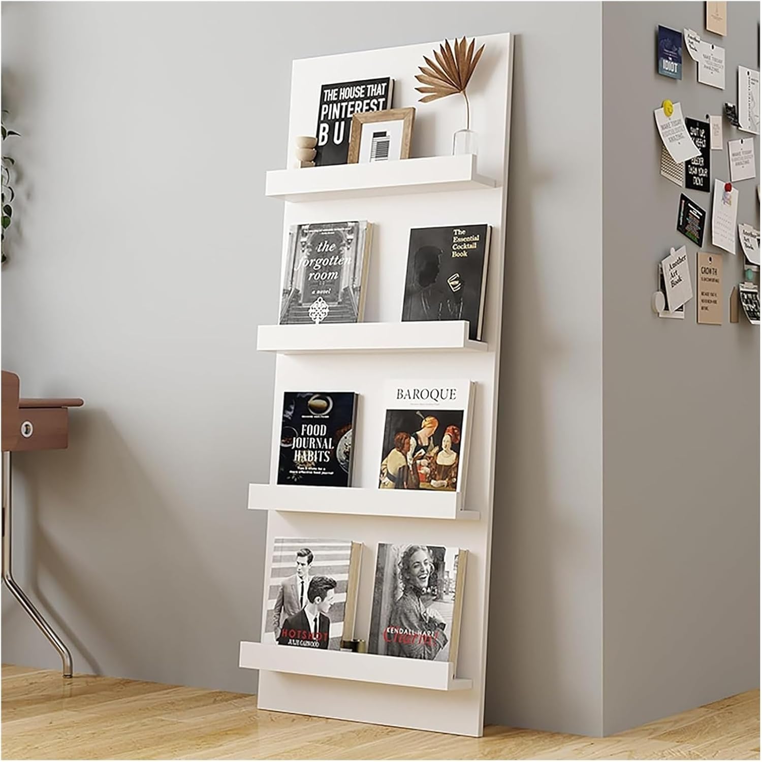 Magazine Rack,Book Display Rack, Magazine Literature Display Stand Sturdy Comic Book for Desktop and Home Office(Black,40cm/15.7in)