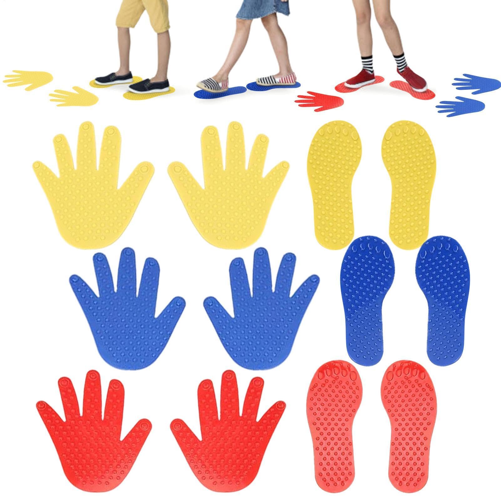 Hands And Feet Play Mat For Kids And Adults, 6 Pairs Hand Foot Game Mat Sensory Coordination Game Pads Interactive Balance Training Toy For Home Indoor Outdoor Floor Lawn Play