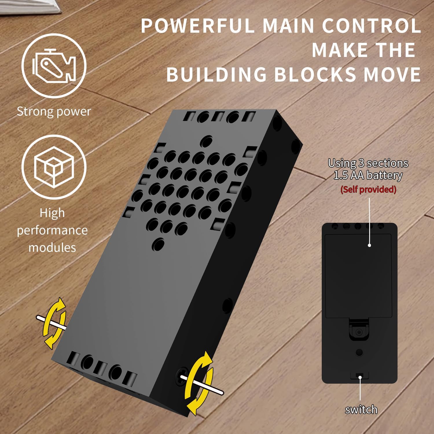 Image showing both the physical remote control and a smartphone displaying the app interface for controlling the robot, highlighting remote and app control options.