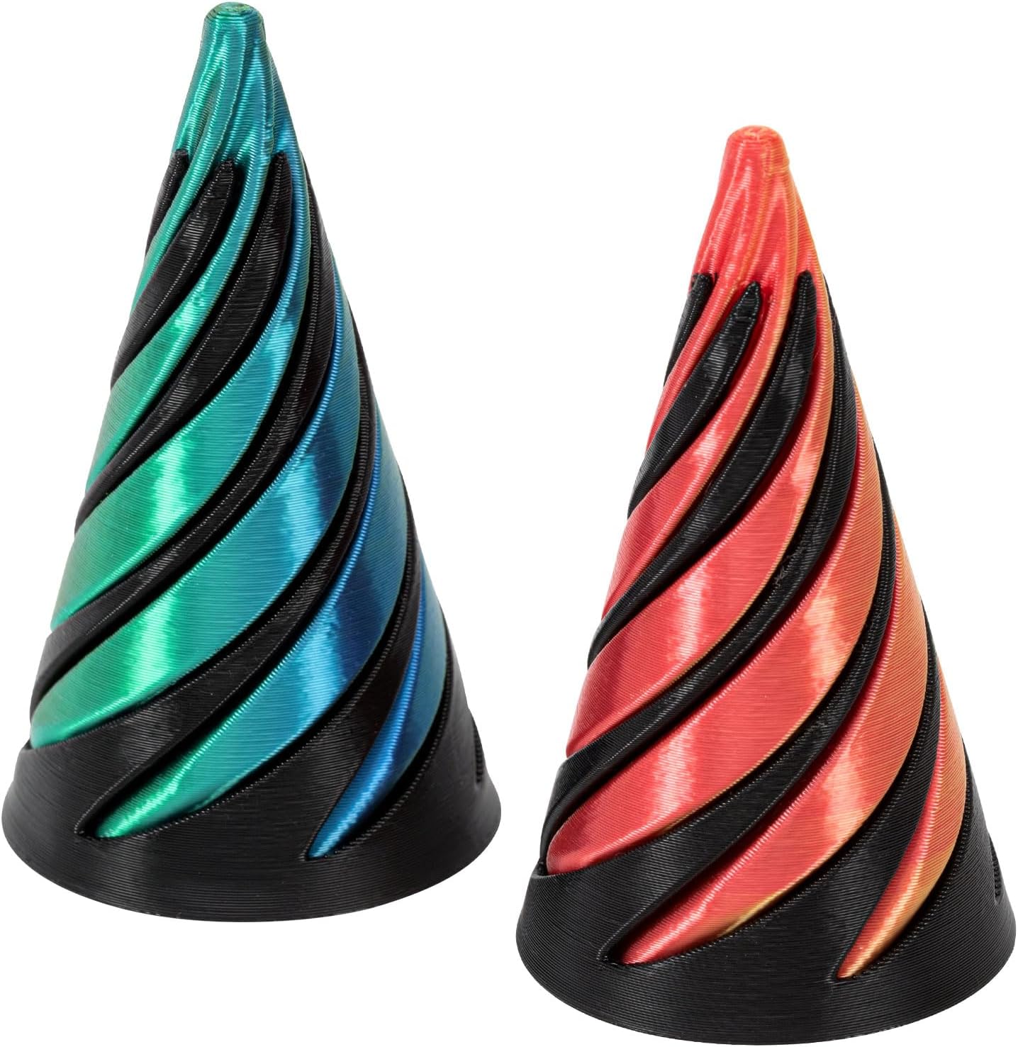 2Pack Impossible Cone, Pyramid Spiral Cone Fidget Toy, 3D Printed Pass Through Fidgets Toy, Desktop Mini Vortex Cones Sculpture (Set 2)