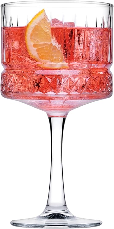 Pasabahce Elysia 500cc Cocktail Glass Set of 4 High Quality Crystal Glasses for Cocktails and Drinks - Stylish Glassware Set for Bar or Home