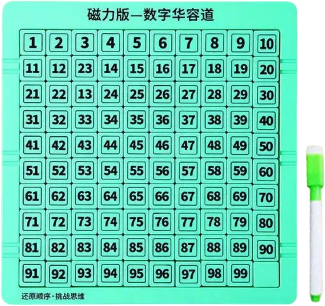 Drawing Board - Slide Puzzle | 1-99 Number Magnetic Educational Counting Toy | Number Maze Doodle Board with Pen | for Boys Girls Teens Easter Travel Christmas Learning Holidays