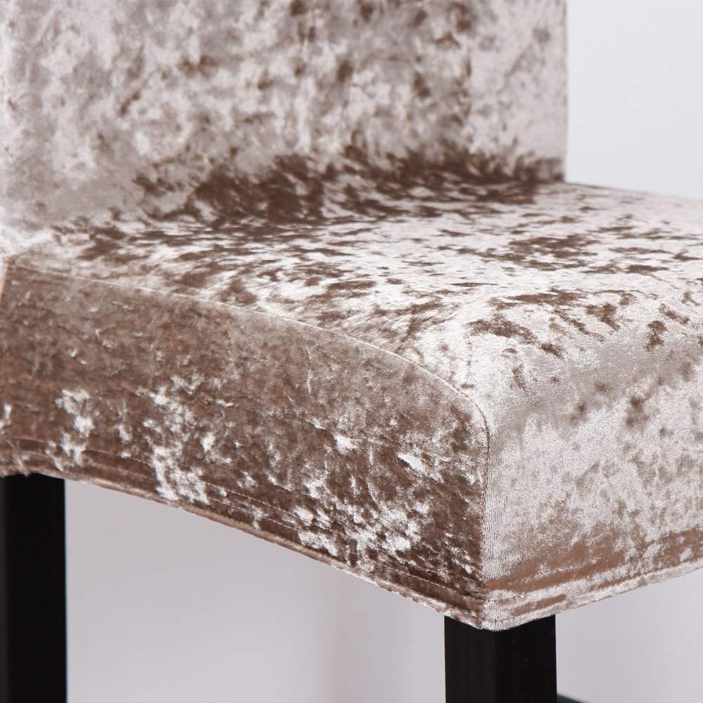 ele ELEOPTION Stretch Bar Stool Chair Cover Slipcover with Backrest Velvet Counter Stool Covers Removable Washable Short Back Stool Cover for Hotel Wedding Banquet - Image 2