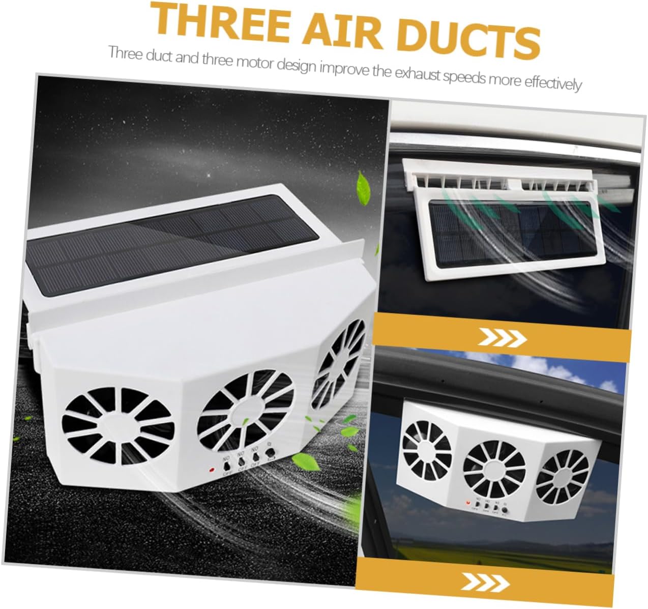 Car Solar Exhaust Fan Ventilation for Cars Energy-saving Cooling Fan to Eliminate and Hot Air for Parked Vehicles and Pet Owners Model