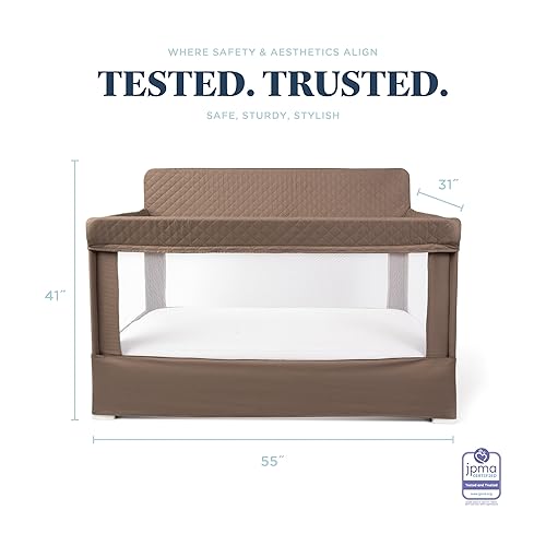 Miniatura 3 de Baby Delight Lunaire Cuna de tamaño matrimonial Cuna de bebé de malla transpirable Cama de bebé de montaje sin herramientas Tela de algodón