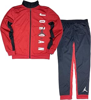 Big Boys Half Court Tricot Full Zip Jacket & Pants 2 Piece Set