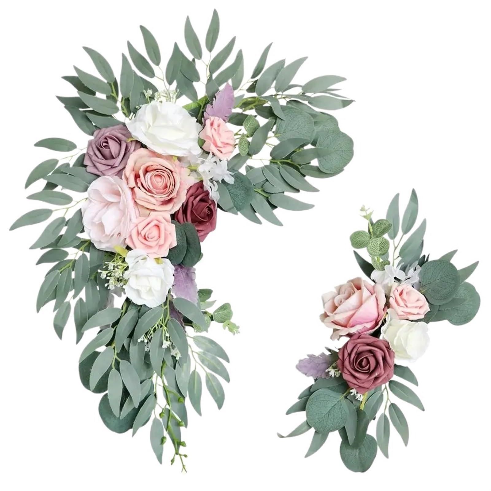 künstlicher Hochzeitsbogen Blumen Kit Hochzeits-Willkommensschild Künstliche Rosen-Blumengirlande for Waldhochzeitsbogen-Blumen-Landhintergrund-Dekore(B)