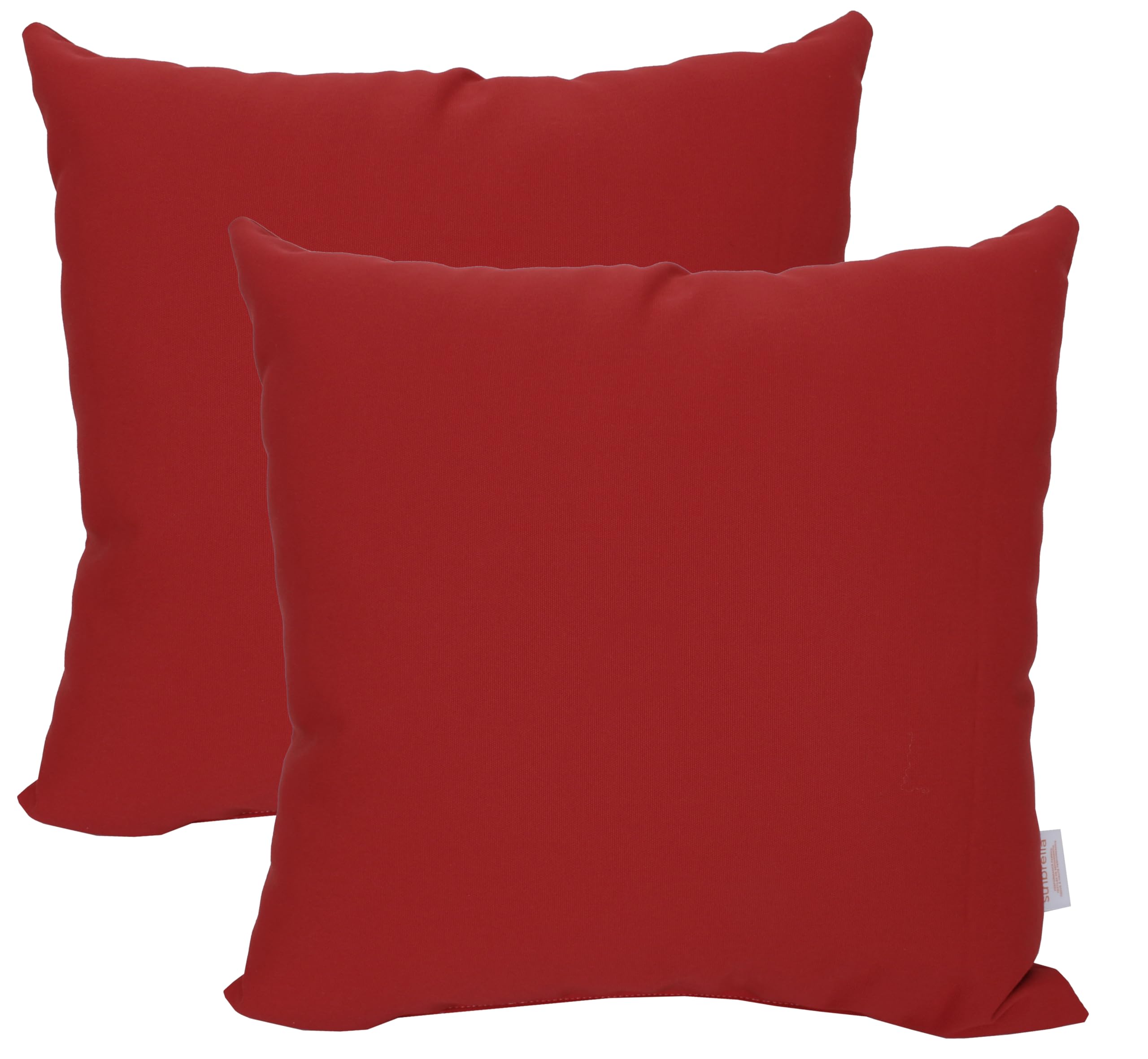 Sweet Summer Living Outdoor/Indoor Sunbrella Throw Pillows Square Set of 2 Pieces 16 inch x 16 inch Canvas Jockey Red - Cover Only, Insert Not