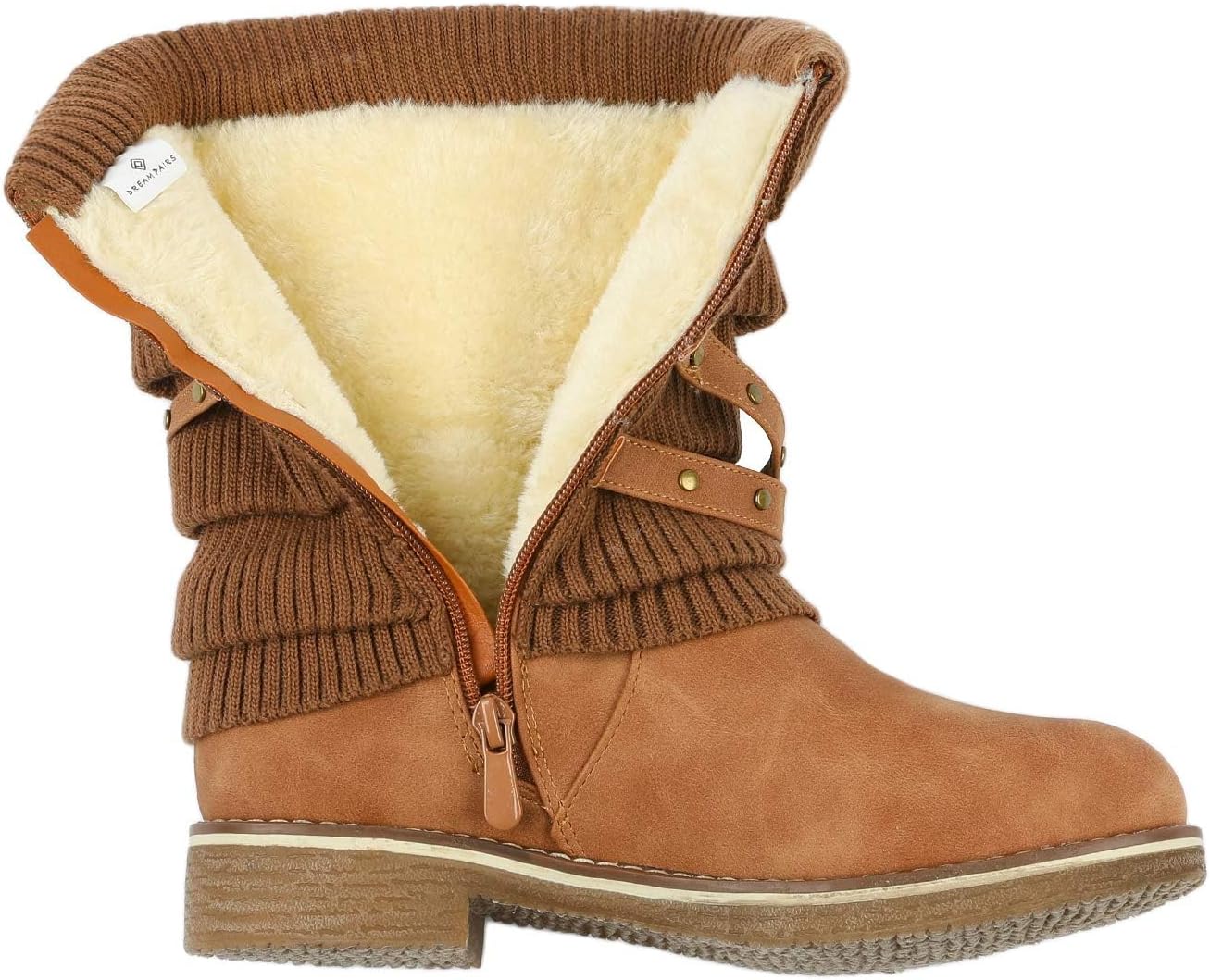 DREAM PAIRS Women's Mid Calf Fashion Winter Snow Boots
