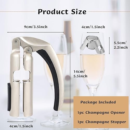 Miniatura 3 de Abrebotellas de champán, extractor de corcho para vino espumoso, extractor de corcho de vino espumoso de aleación de zinc, sacacorchos de tarro de