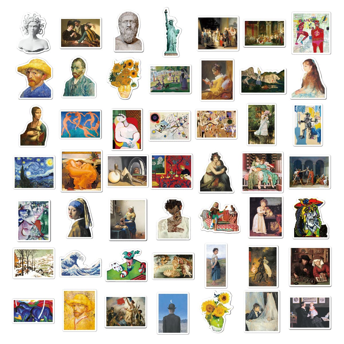 100 Pcs Van Gogh Oil Painting Stickers Decorations Sticker Pack for Laptop Skateboard Luggage Guitar DIY Decal for Teens Adults - Image 3