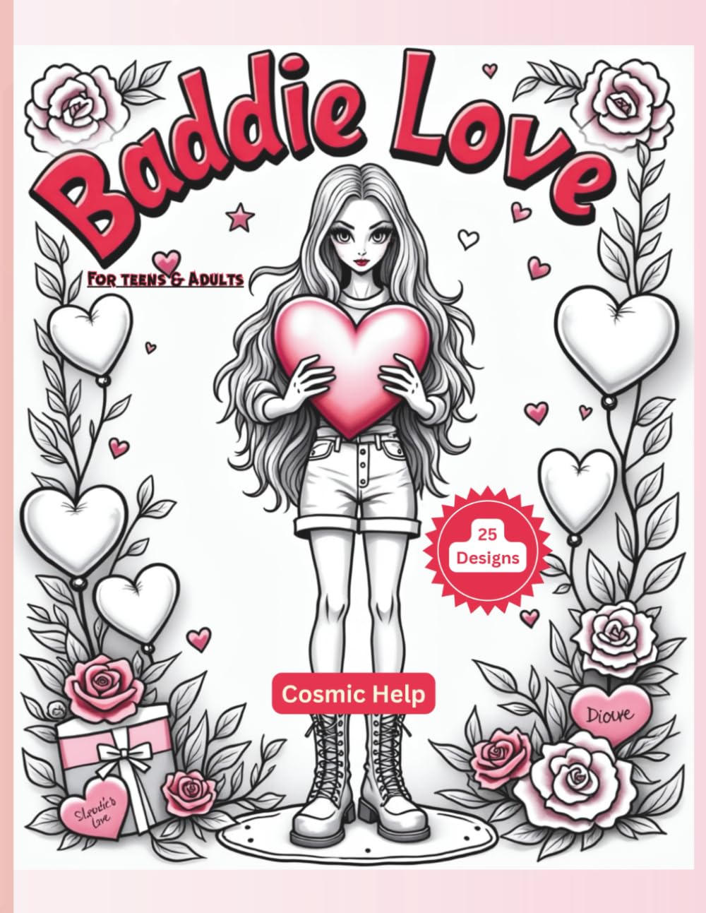 Baddie Coloring Book, 25-cozy moments of a girl coloring book: Cute & Aesthetic Coloring Pages for Teens and Adults