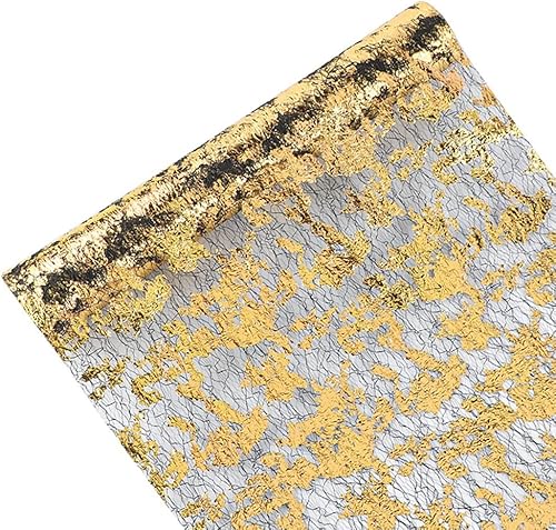 Miniatura 7 de Camino de mesa dorado, rollo de mesa de malla fina dorada metálica con purpurina y lentejuelas de 49 pies, decoración de mesa dorada para fiestas de