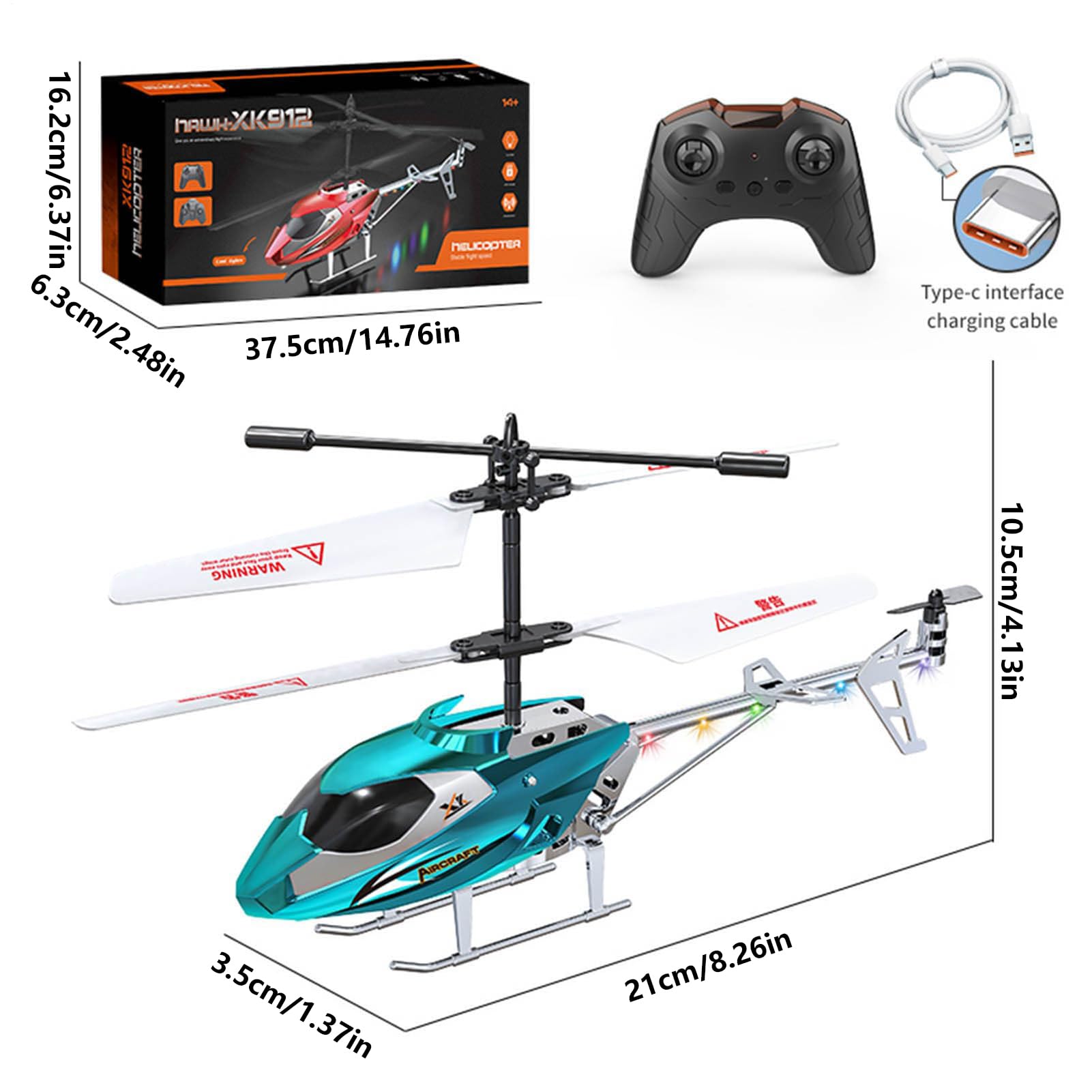 Giocattolo per Elicottero Volante - Drone RC telecomandato per Bambini Principianti, Funzione di Atterraggio per Decollo a Tasto Singolo, Elicottero Giroscopico Stabile | Giocattolo aereo da esterno p
