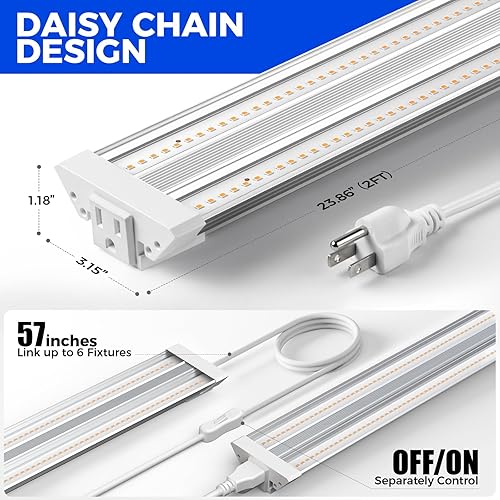 Miniatura 23 de Barrina Luces de cultivo para inicio de semillas, alto PPFD, espectro completo, enlazables, luces de cultivo colgantes para plantas