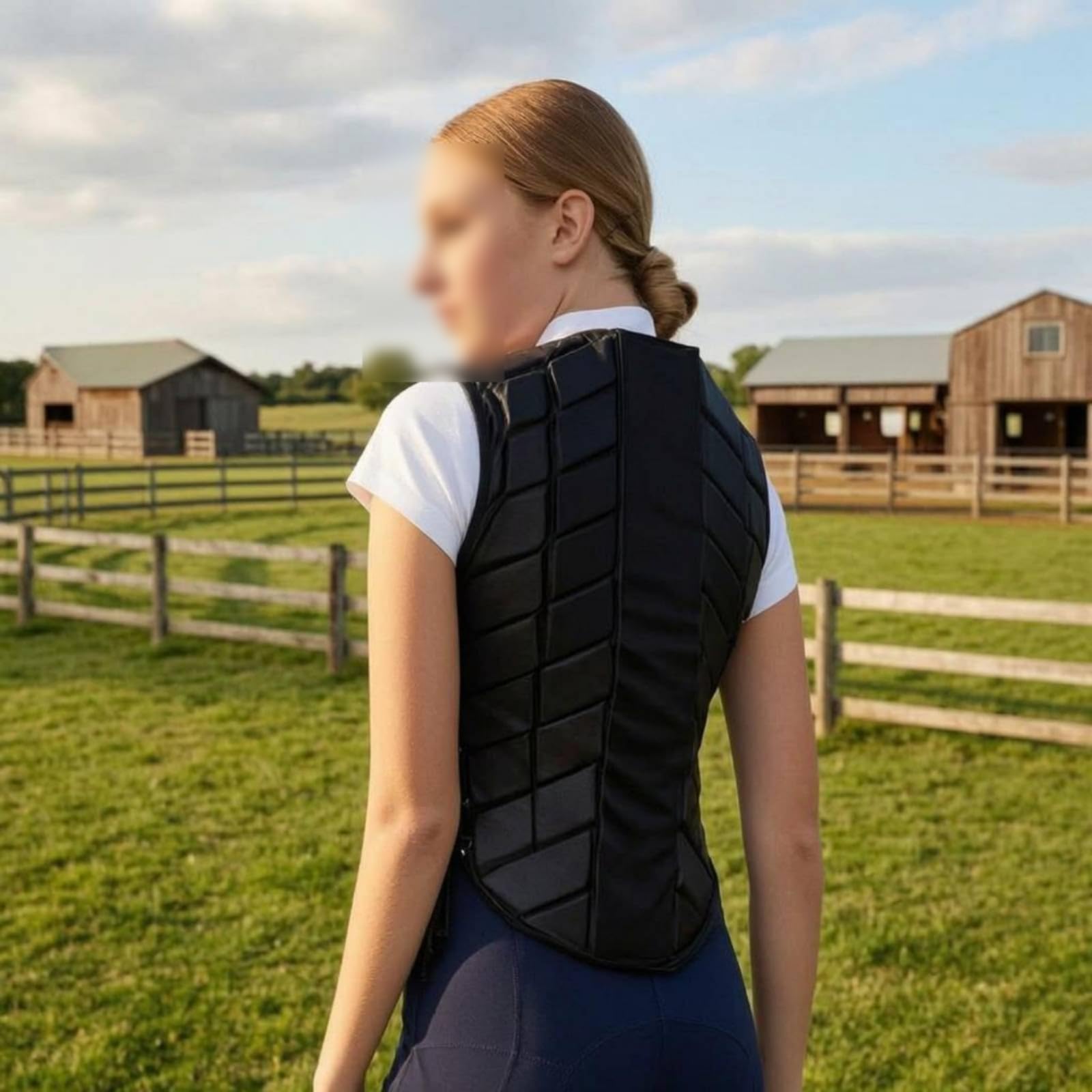 LOVIVER Gilet Protettivo Equestre Giubbotto Sicurezz Panciotto Toracico Pettorina Cavalcata con Protezione Torace E Schiena Chiusura Frontale a Zip Adatto per Maneggio Trekking Lezioni
