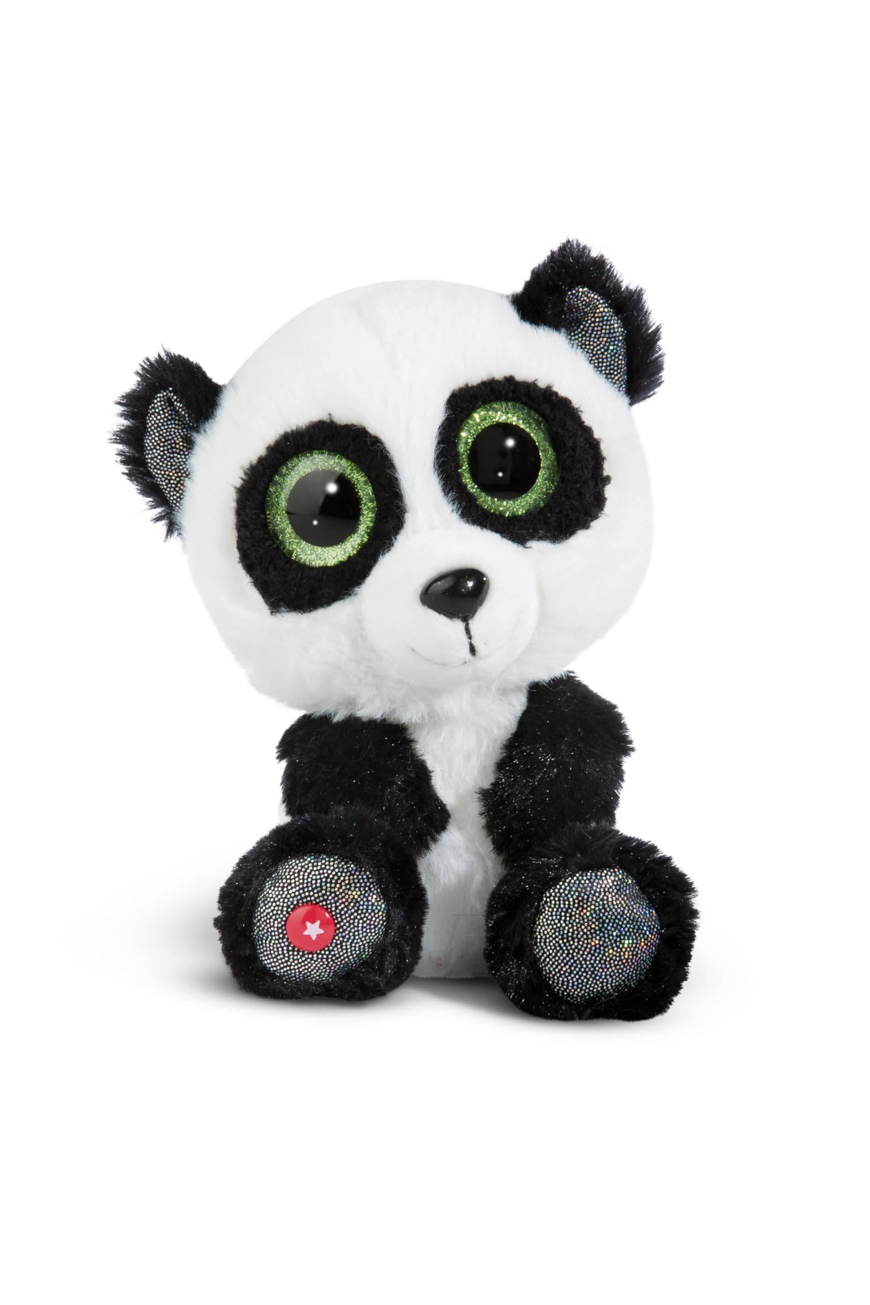 NICI GLUBSCHIS Panda Peppino 15cm - Cuddly Toy Panda With Big Glitter Eyes - Soft Toy For Plushie Lovers - Stuffed Animal - 49294