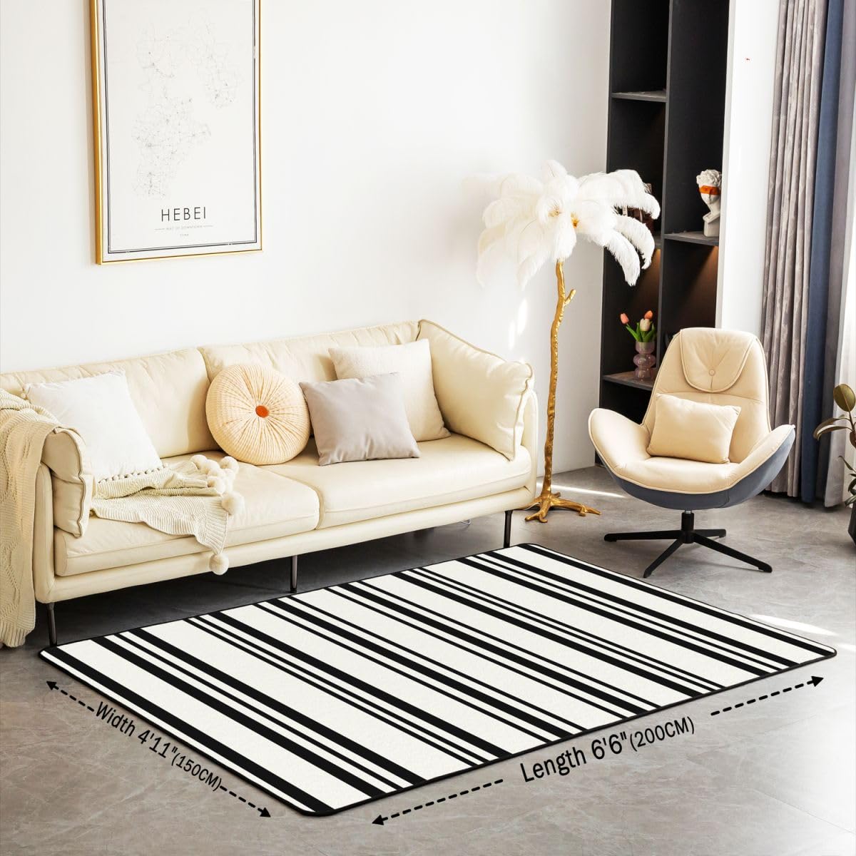Homewish Einfache Streifen Teppich 100x150