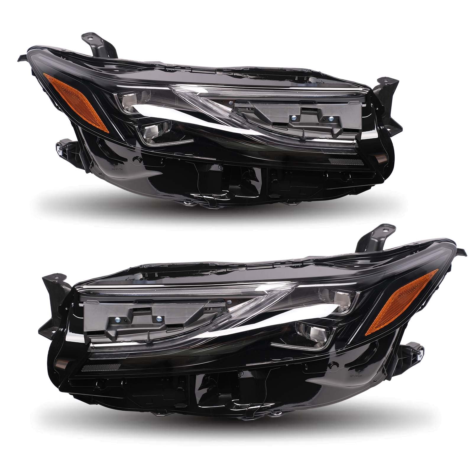 Headlights Assembly Compatible with 2024 2025 Toyota Camry XLE XSE Double Projector LED Head Lamps Pair, Driver and Passenger Side