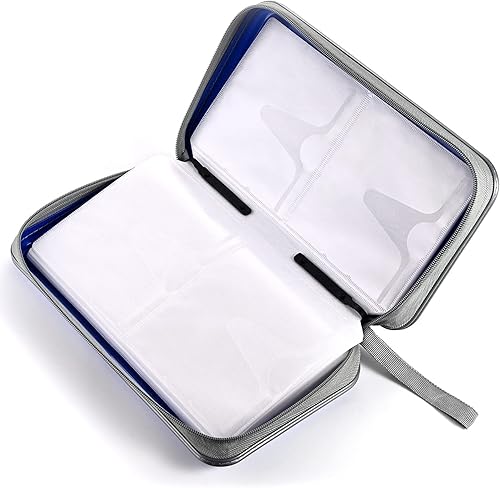 Miniatura 4 de Funda para DVD, estuche portátil para CD de capacidad para 96, soporte de almacenamiento de plástico duro para DVD, CD, cartera, organizador para