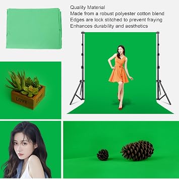 Green Screen Backdrop, Large Foldable Green Screen Backdrop, Green Screen Backdrop for Photography, Photography Greenscreen Background for Streaming, Meeting, 3 x 2.5M