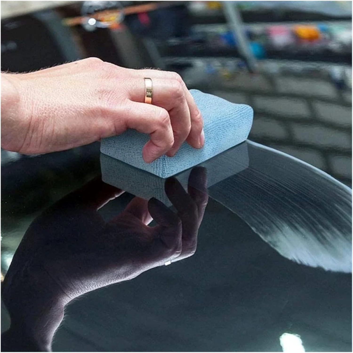 2/10Pcs Car Wax Applicator Pads Microfibre Polishing Sponges Soft Auto Detailing Waxing Sponge Cleaning Foam Car Paint Care Pad(10 Pieces)