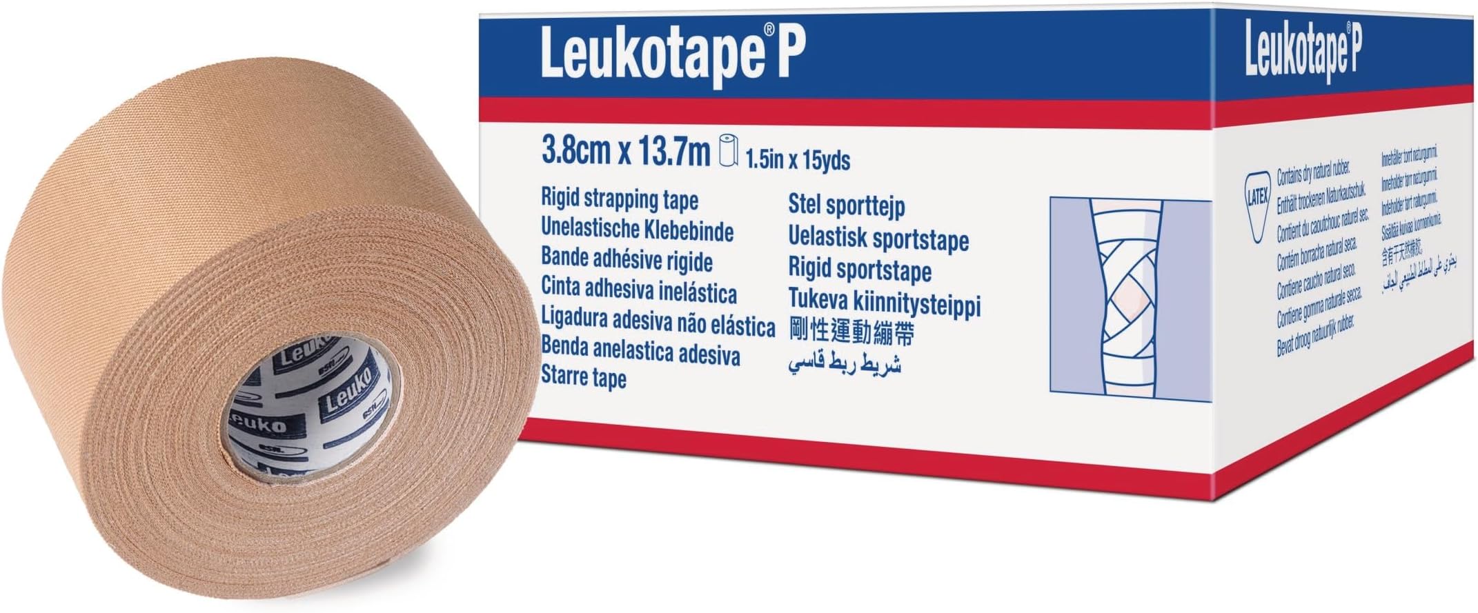 P Heavy-Duty Rigid Strapping Sports Tape 1-1/2quot; x 15 yds. [Roll ]