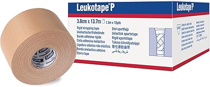 Leukotape P Adhesive Strapping Tape – for Sports Injuries, Strains and Sprains - 1.5 in x 15 yds, Tan, (1 Roll)