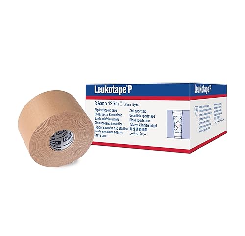 Leukotape P Cinta Adhesiva de Fijación – para Lesiones Deportivas, Esguinces y Torceduras – 3.8 cm x 13.7 m, Color Canela, (1 Rollo)