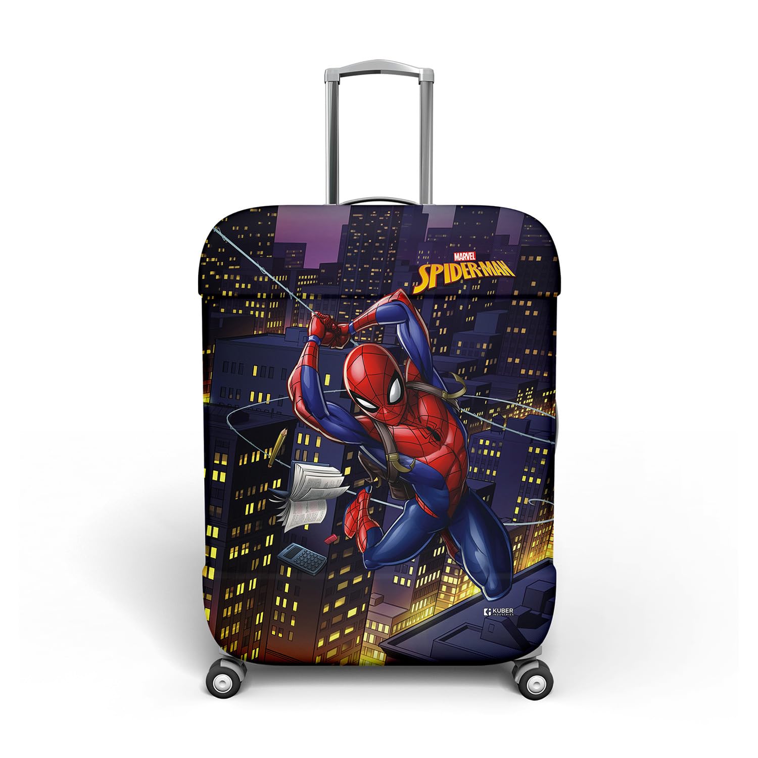 Marvel Spiderman Luggage Cover | Polyester Travel Suitcase Cover | Washable and Stretchable Suitcase Protector | 18-22 Inch | Small | Multicolor-image-11