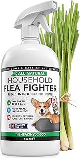 The Healthy Dog and Cat Co Natural Flea Spray for the Home 500ml – Fast-Acting, Non-Toxic Flea Spray for Dogs, Cats & Home – Safe & Effective UK Formula & Natural Treatment