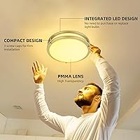 Vista 5 de Lámpara de techo LED de 13 pulgadas de montaje empotrado, luces de techo ajustables de 2700K/3000K/3500K/4000K/5000K, iluminación regulable