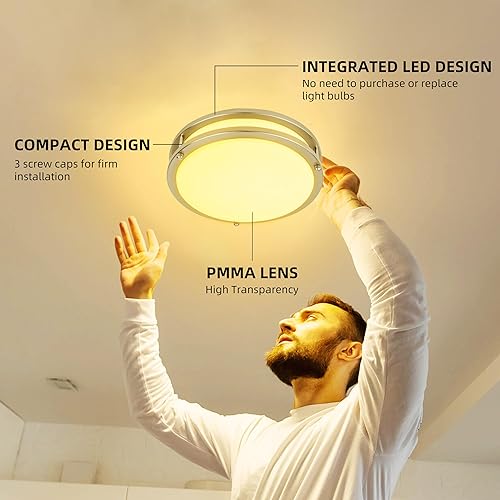 Miniatura 6 de Lámpara de techo LED de montaje empotrado de 10 pulgadas, 17 W equivalente a 120 W 1100 lm, 2700 K3000 K3500 K4000 K5000 K, luces de techo