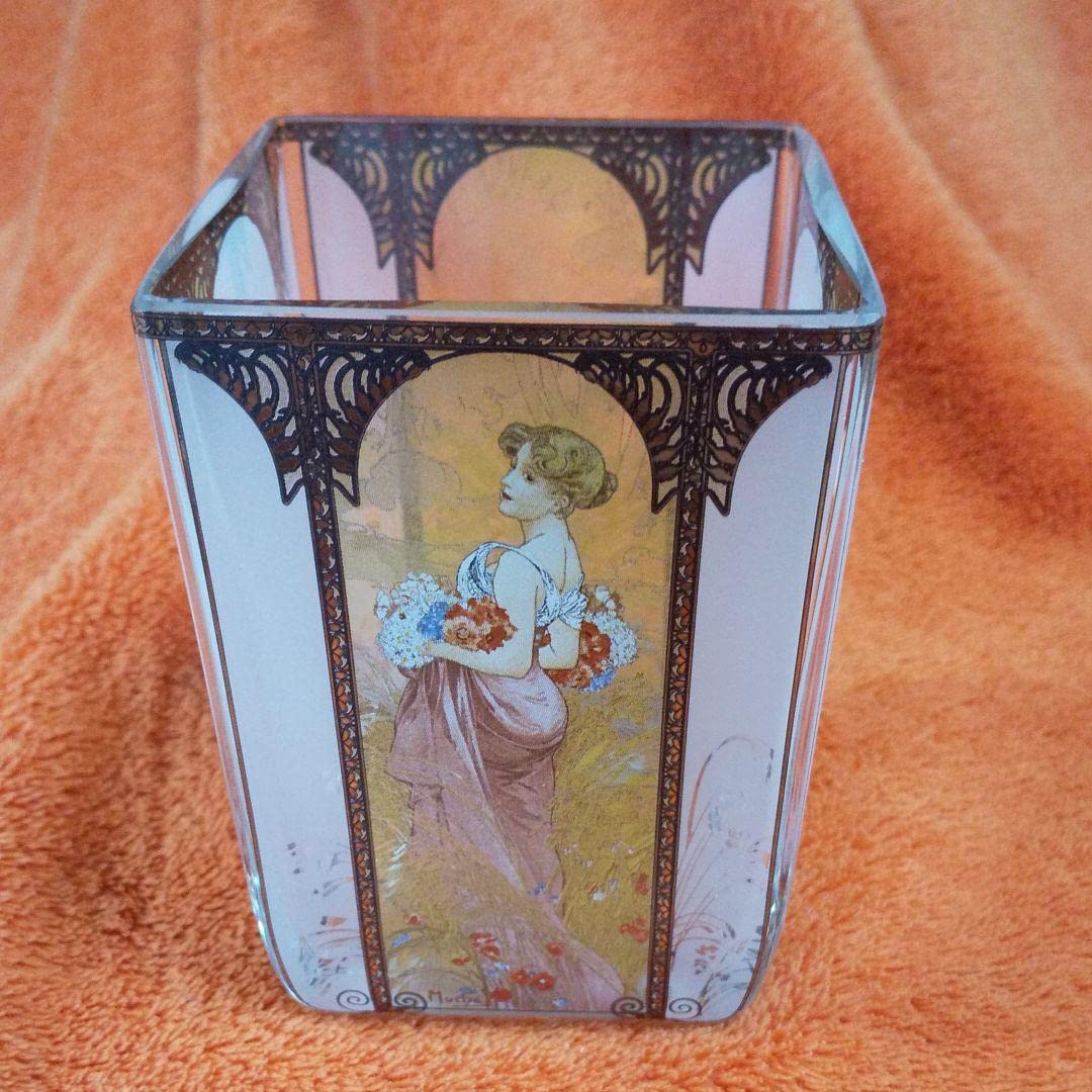 希少完全4セット！ゲーベル Goebel ミュシャ　四季☆花瓶 金採飾壺　ガラス 希少完全4セット！ゲーベル Goebel ミュシャ 四季☆花瓶 金採飾壺