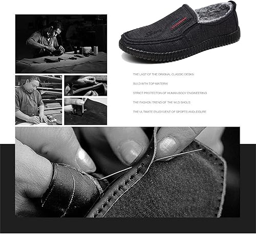 Miniatura 6 de Zapatos de lona para hombre ligeros cómodos para conducir viajar caminar transpirables cosidos a mano con forro de piel casual