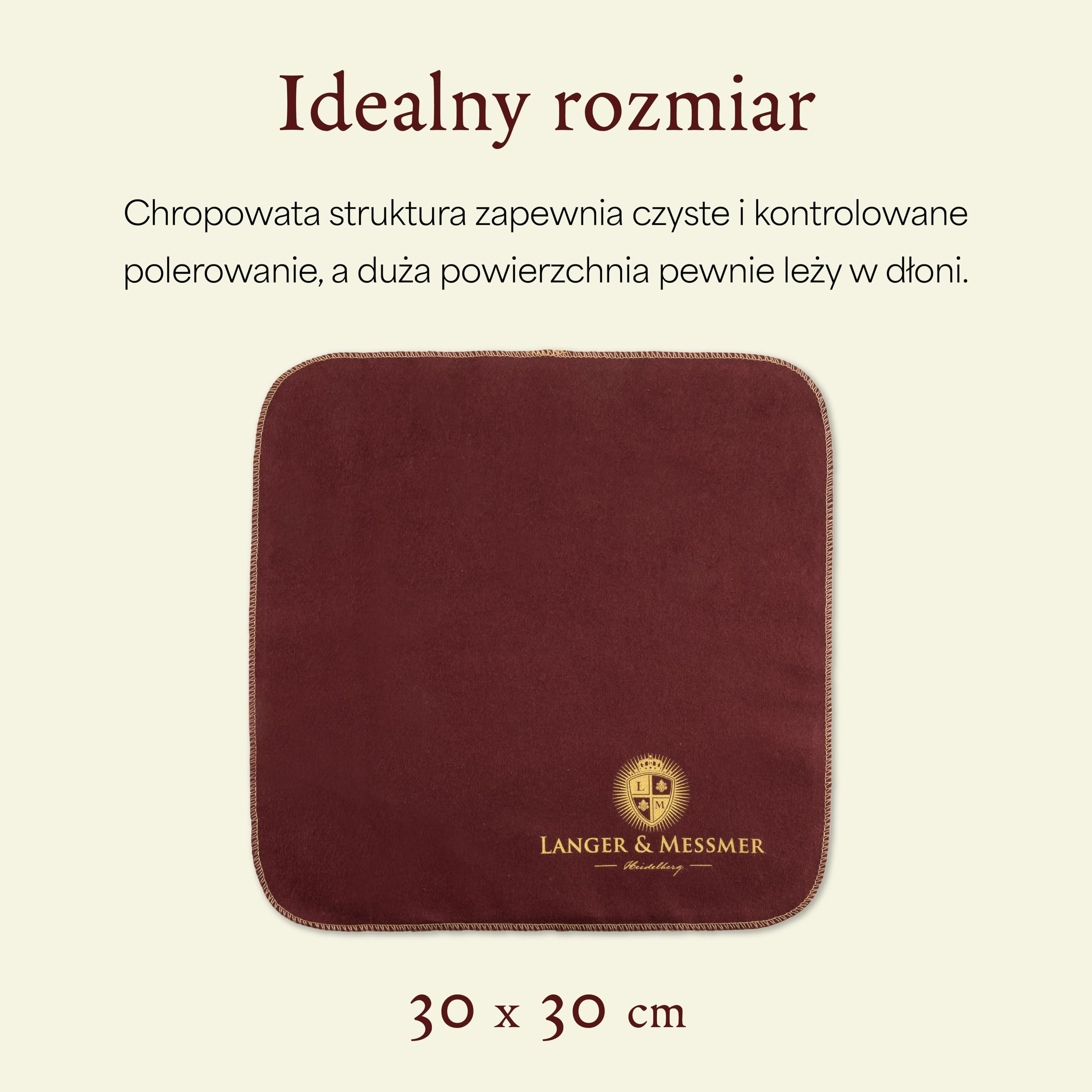 Langer & Messmer ściereczki do polerowania gładkiej skóry, 100% bawełny, w praktycznym zestawie – ściereczka do czyszczenia butów do profesjonalnej pielęgnacji butów (bordowa, beżowa), bordowy