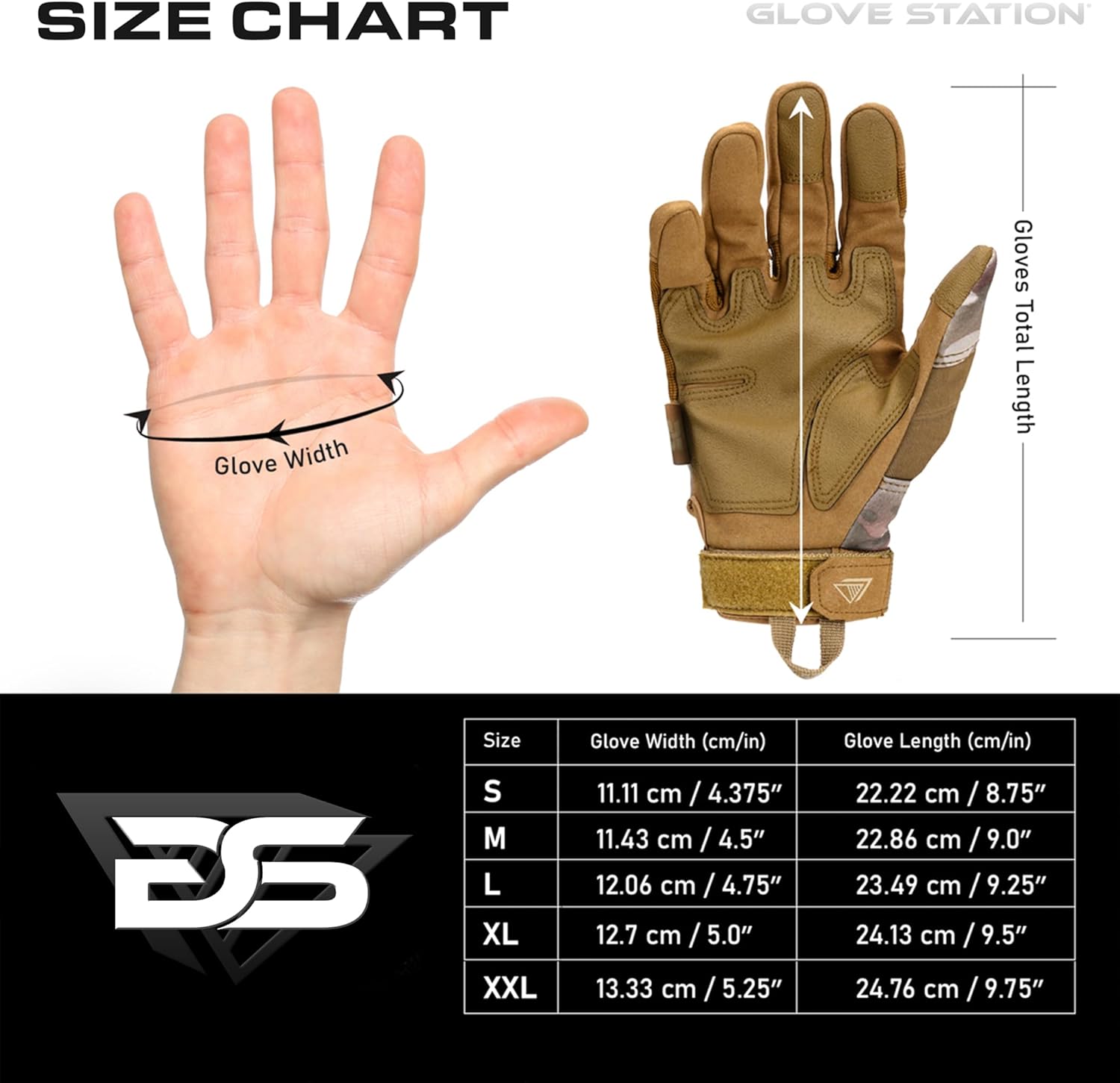 Glove Station Gloves for Men – Touchscreen Utility Gear with Hard Knuckle Protection Used in Motorcycle, Airsoft, Combat, & Outdoor Work Multicam XX-Large