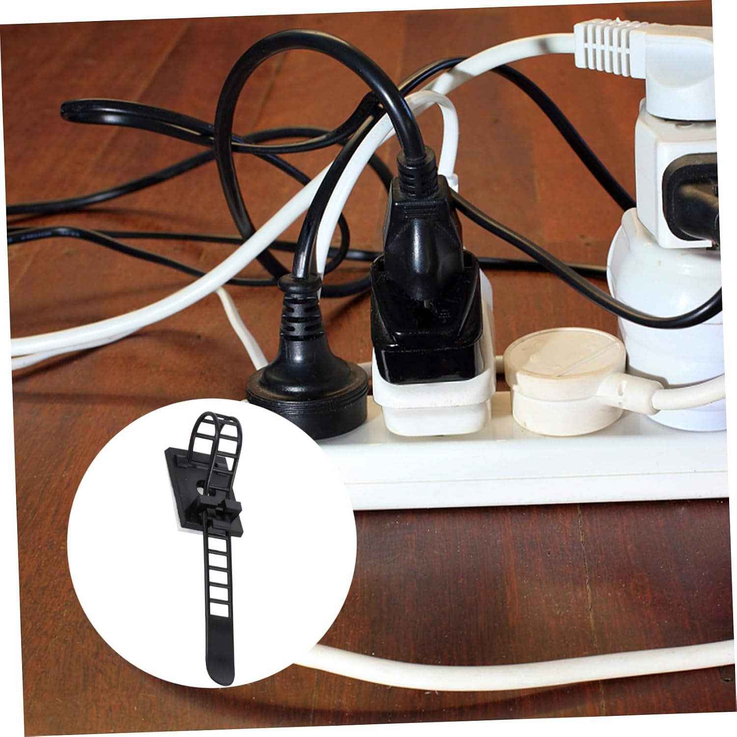 100pcs Self-adhesive Cable Straps Clip Cable Holder Wire Covers for Cords Hider