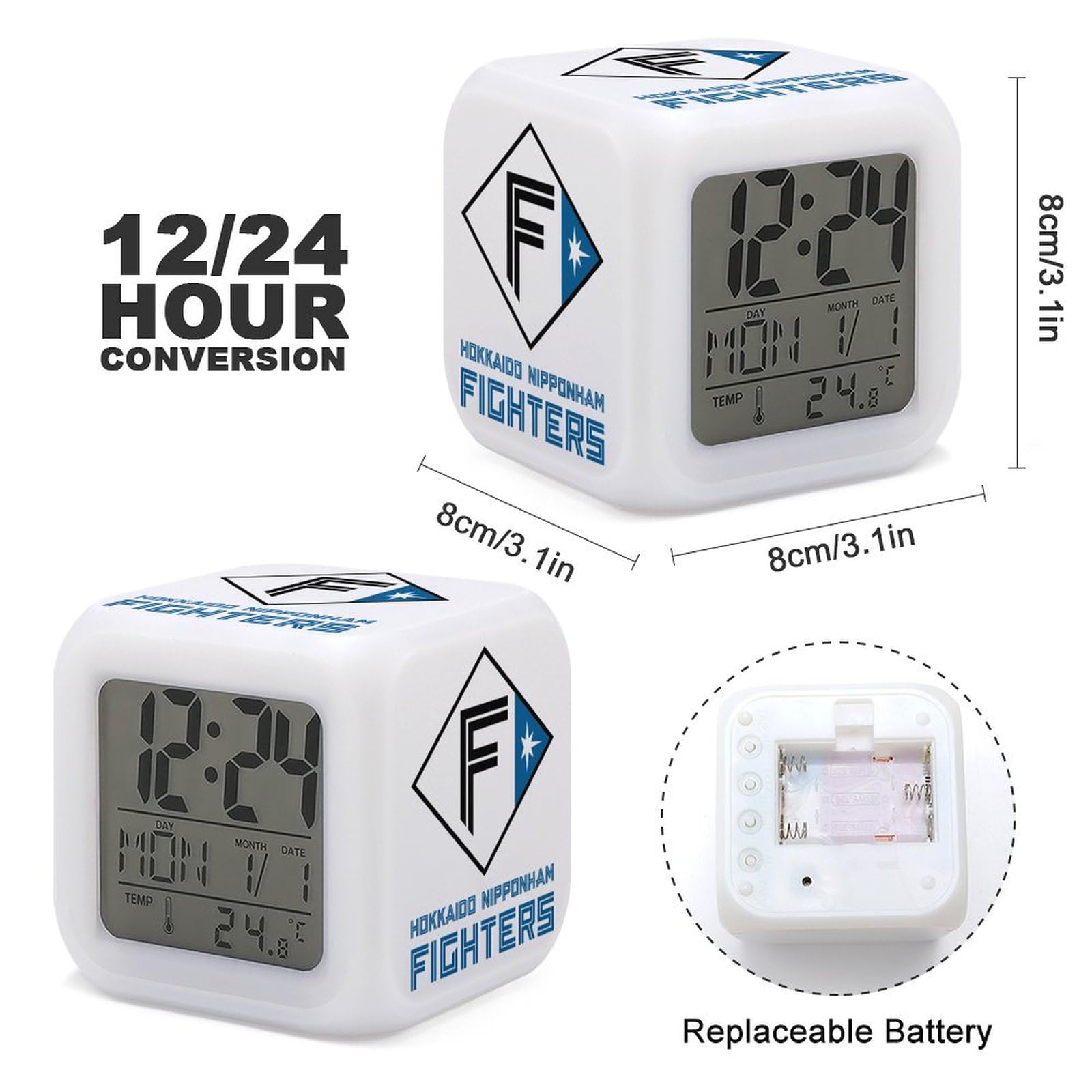 Amazon.co.jp: 目覚まし時計 北海道日本ハムファイターズ 置き時計