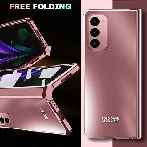 Miniatura 6 de NINKI Funda compatible con Samsung Galaxy Z Fold 2 de oro rosa con protección de bisagra, funda protectora de lujo a prueba de golpes para Samsung Z