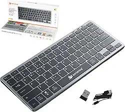 Teclado Sem Fio Bluetooth Peining – Silencioso, Compacto e Recarregável, USB + Bluetooth, Compatível com Windows, Android e iOS – Alta Performance e Conforto