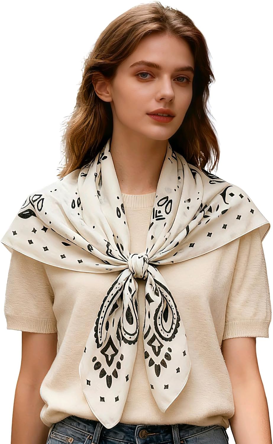 35" Head Scarf Large Square Scarf Like Cotton Hairscarf Fashion Scarves Bandana Night Sleeping Wraps for Women B01