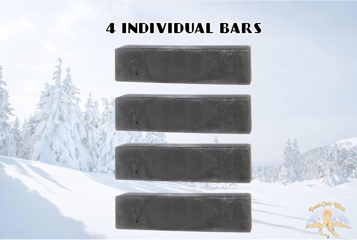 Ski & Snowboard Wax, 1lb Pack (4x 1/4 lb Bars) – Premium All-Season, Any Snow Conditions, Anti-Static Graphite Performance