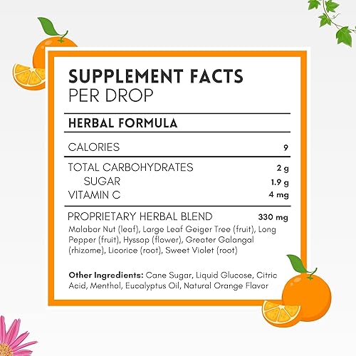 Miniatura 5 de Herbion Naturals - Gotas para la tos con sabor natural a naranja, suplemento dietético, alivia la tos, para adultos y niños mayores de 6 años, 25