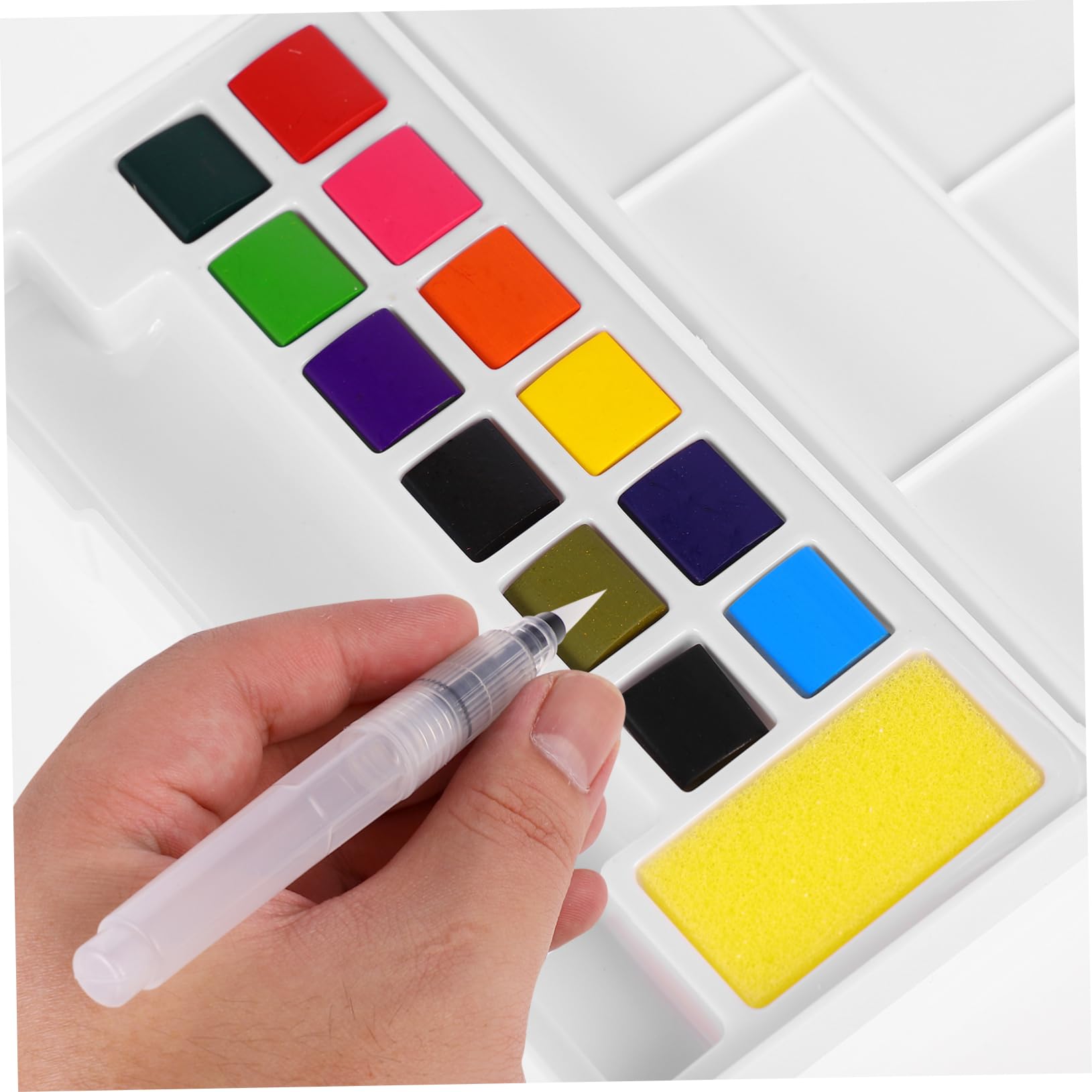 STOBOK 3sätze Teilige Handgemalte Aquarellfarbe Set Mit Pinsel Und Schwamm Leuchtende Farben Für Künstler Anfänger Für Malprojekte Und Kreative Bastelarbeiten